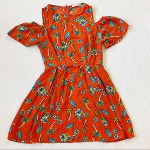 Freebird Cold Shoulder Tropical Mini Sundress